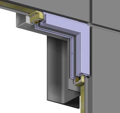 ALSO POSSIBLE IN DEEPER VERSIONS Fig. 6.: Window frame in joint, levelled with surface of Qbiss One B façade elements A B.