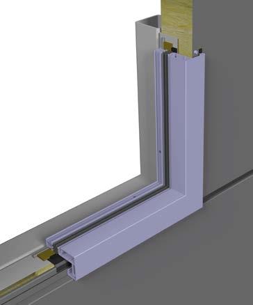 Transversal joint Fig. 6.6: Section A. Qbiss One B façade element. Sub-structure with supporting profile. Sealing tape.