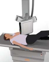 Perform cross-table exams of patients on gurneys using the side-to-side swing feature.