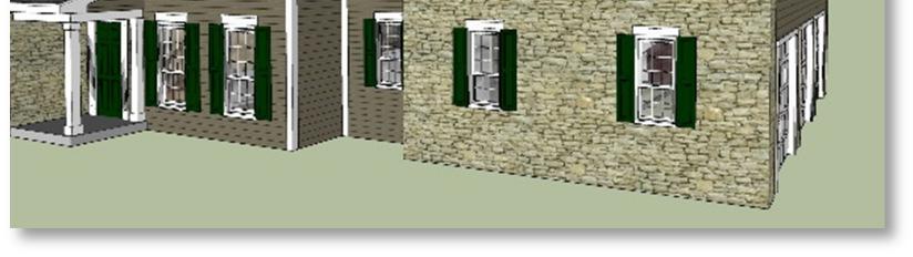 If windows on the front elevation have shutters, the ABR may require the side windows to also have shutters to match for the purposes of consistency.