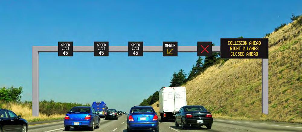 WSDOT s Smarter Highways Variable speed limits, lane control, traveler information Reduce speeds approaching congestion, crashes, work