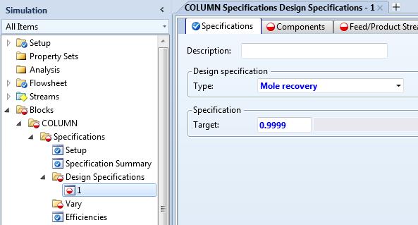 In the navigation pane, go to Blocks COLUMN Specifications
