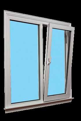 SERIES 1000 VINYL TILT-TURN WINDOW + Standard frame color is White or Adobe + Dual steel-reinforced frame and sash panels provide maximum strength and rigidity + High-performance weather stripping