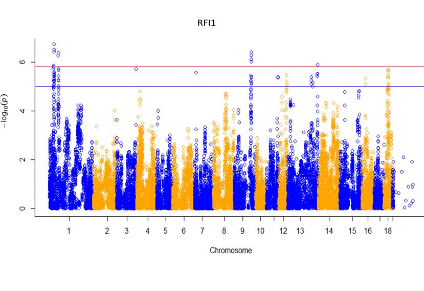 Do et al, BMC Genetics, submitted 9 Results: Manhattan plot of log(p.