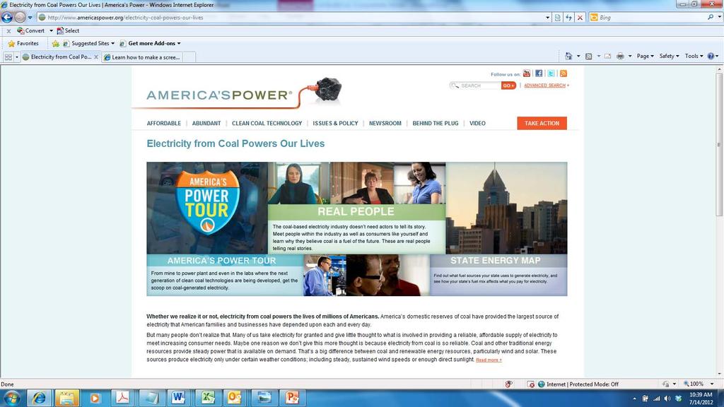 Take the America s Power Tour to get the scoop on coal-generated