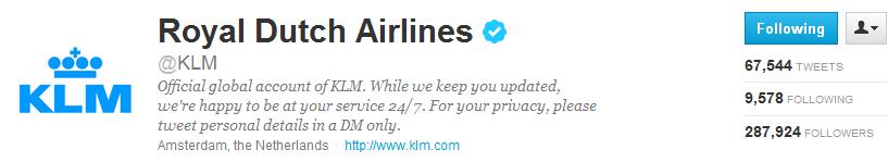 KLM is a Leader in Global Social Media Provides Customer Service 24/7 in 5 Languages via