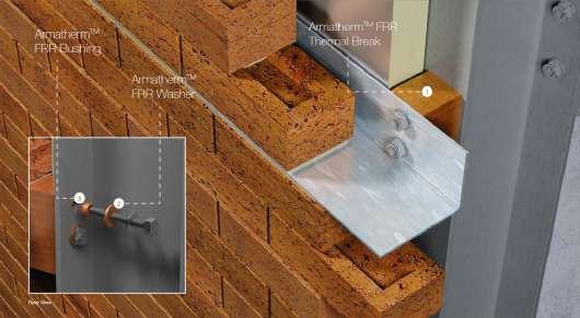 MASONRY SHELF ANGLE BRIDGING SOLUTION Masonry veneer walls require tiebacks and shelf angles which form significant thermal bridges and can reduce a walls R value by as much as 50% making it