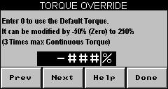 7. Setup Wizard Rebel 80 Torque Override: Sets the amount of force applied to the bar stock during the