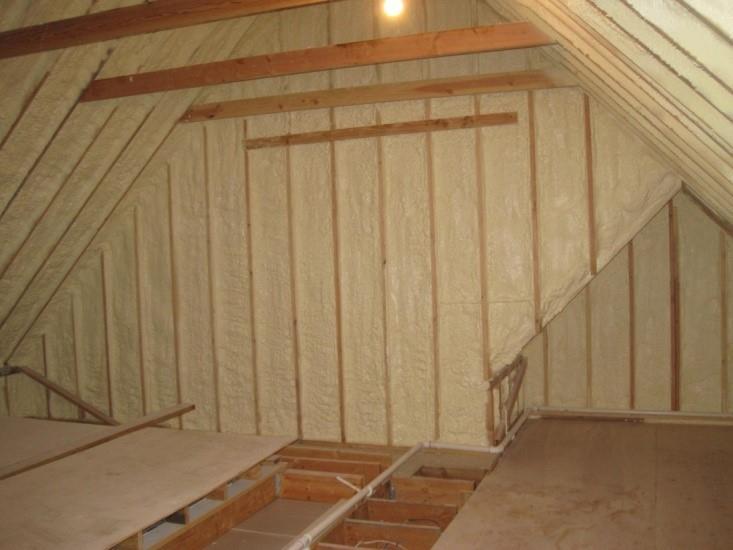 Figure 24 shows a conditioned attic with closed-cell spray foam applied to the walls.