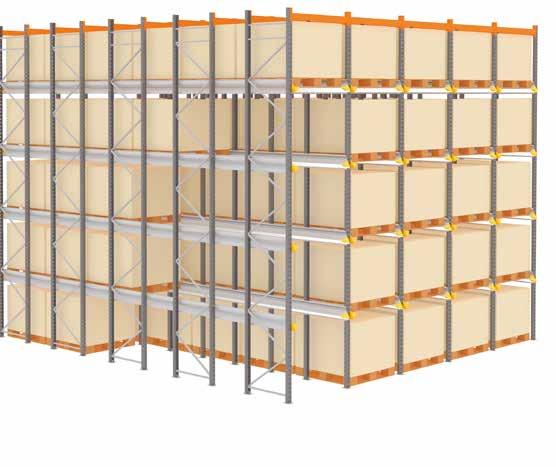 DRIVE IN l Drive-in racking provides a high-density storage area.