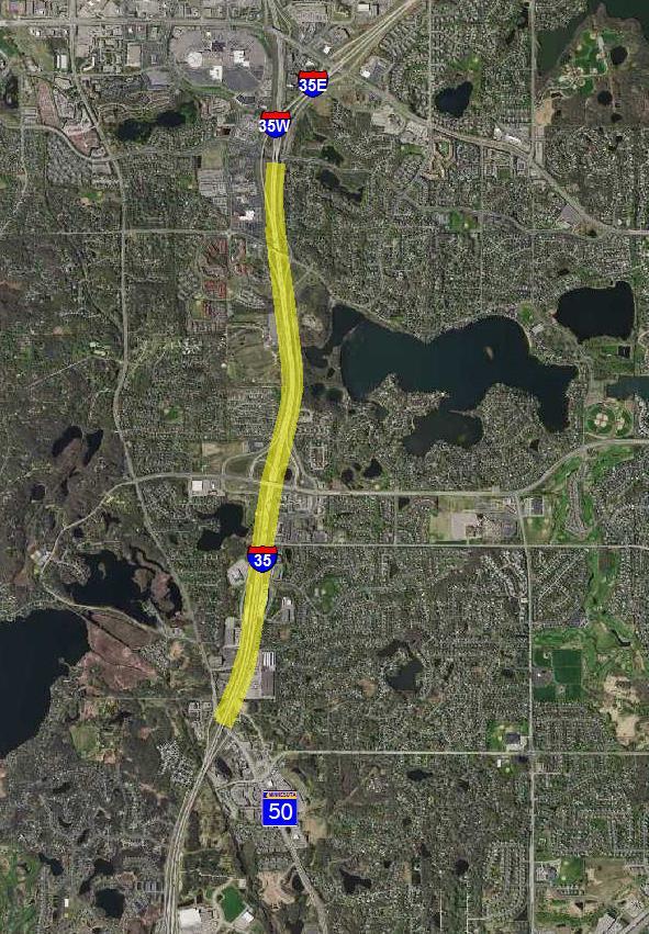 Corridor 5A I-35: Crystal Lake Road /Southcross Drive to Dakota County 50 Segment Length: 3.