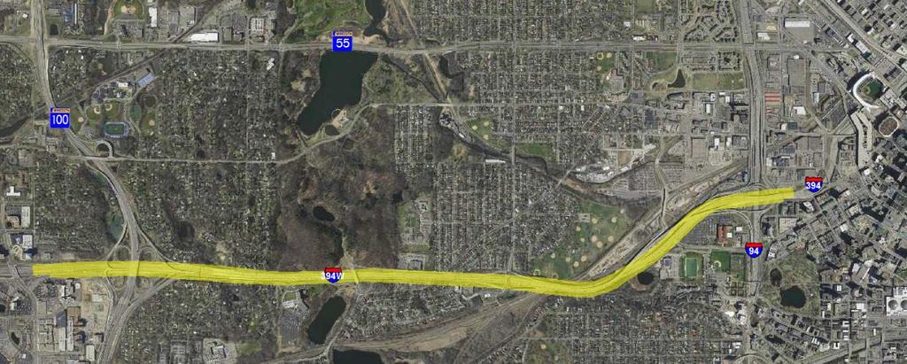 Corridor 16B I-394: TH 100 to Downtown Minneapolis Fill missing reversible MnPASS section Segment Length: 3.