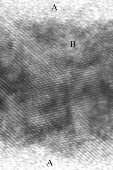 (a) 100 (b) 100 A: dielectric layers B: recording layer Figure 3. The cross-section high-resolution TEM image of initialized AgInSbTe CD-RW disk. A defect is present as shown by arrow.