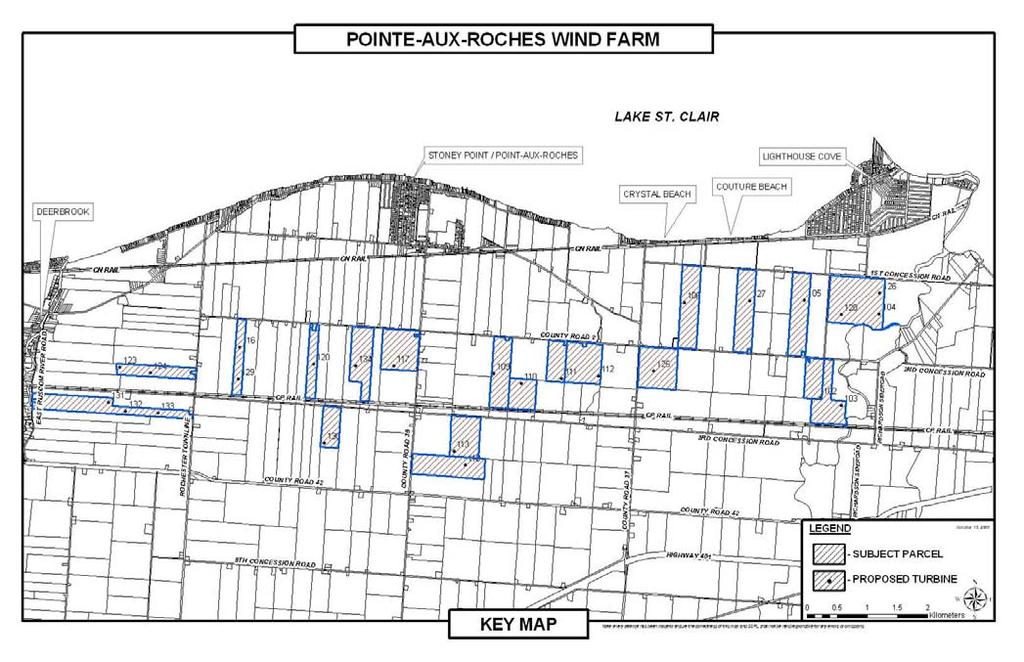 3) Pointe Aux Roches Wind Farm Project (Request for Proposal) The developer, AIM PowerGen proposes to construct 26 wind turbines on 20 parcels of land under the Request for Proposals competition of