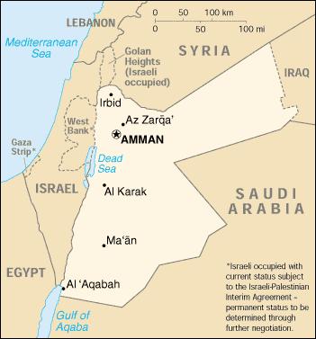 5.4 Jordan Jordan is situated in south-western Asia and is bounded on the north by Syria, on the south by Saudi Arabia and the Gulf of Aqaba, on the east by Iraq and on the west by the occupied West