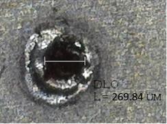After the machining is over, the observations of drilled microhole are captured with the help of online monitoring microscope.