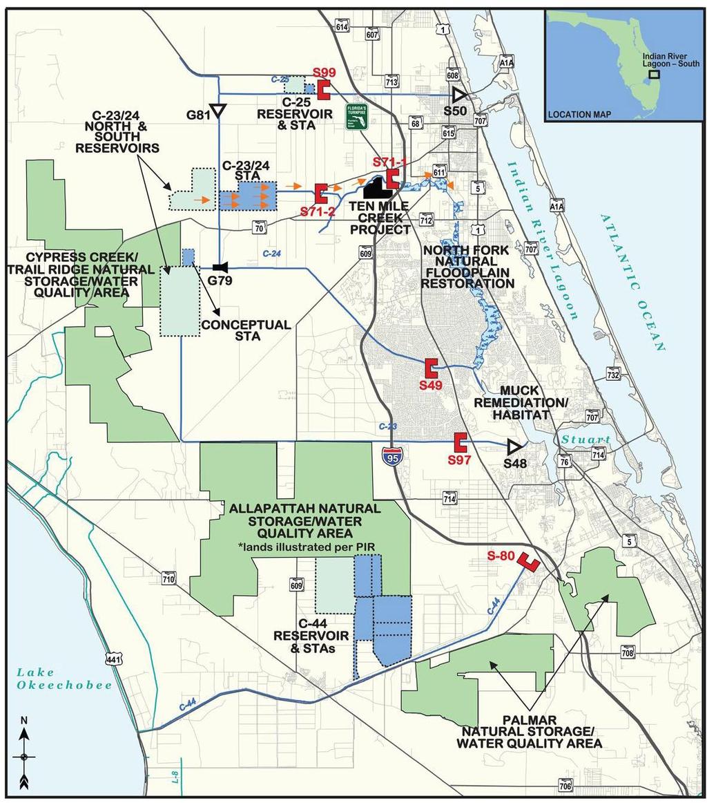 State-Federal Partnership Indian River Lagoon South Project Overview 90,000 acres of natural land storage 12,000 acres of
