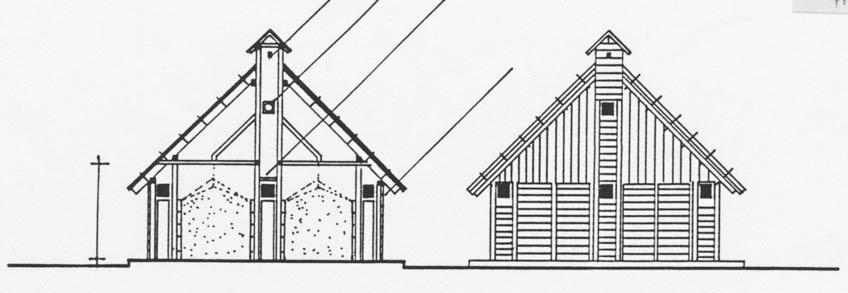 Figure 21 Storing building in Kenderes with its middle and side section ventilating system (architect: Dr.