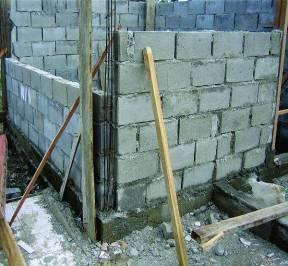 Toothing in confined masonry walls: a) machine-made hollow units, b) hand-made solid units, and c) provision of horizontal