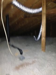 Satisfactory Comment 25: Attic photos. Mold like staining visible at the lower perimeter of the attic.