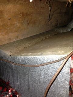 All seams of ducts leaking air into crawl below.