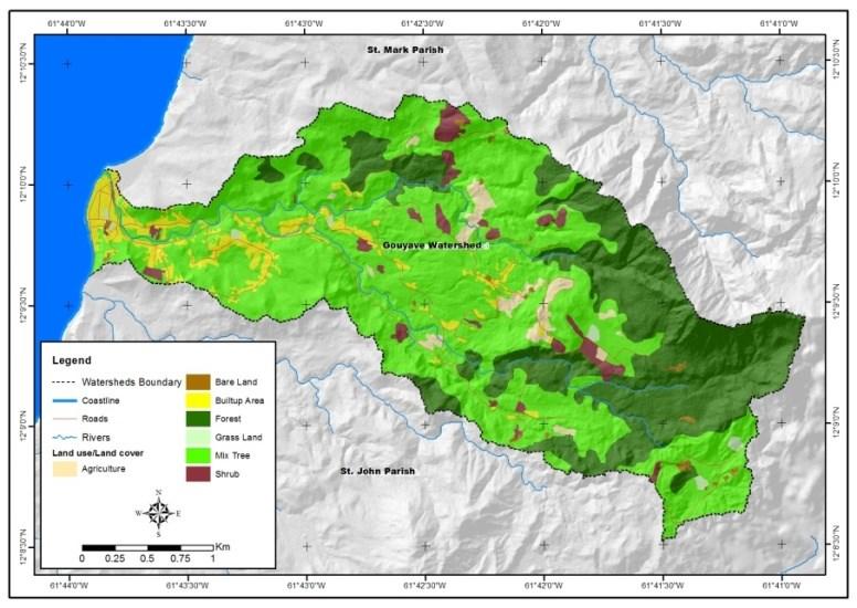 International Symposium on Geophysical Issues Gouyave watershed is dominated by natural land-use types (Figure 5). 56,96% of Gouyave watershed are covered by mixed tree.