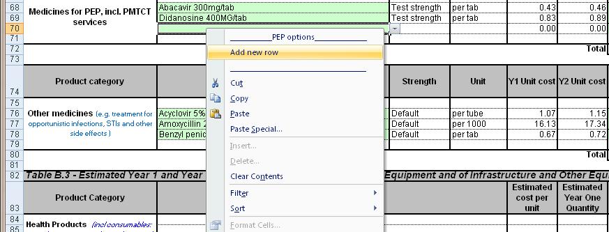 automatically calculate the quantity of drugs required for PEP, PMTCT and OI so the user must therefore select the relevant drugs and manually enter the quantities required for each. 2.8.