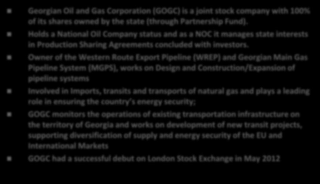 Owner of the Western Route Export Pipeline (WREP) and Georgian Main Gas Pipeline System (MGPS), works on Design and