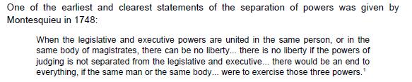 Discussion Question Is separation of powers