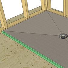 For wood floors, joists must be 16" OC with ¾" T & G plywood or equivalent glued and screwed. The drain pipe must be securely fastened below the subfloor so that it will not move under load.