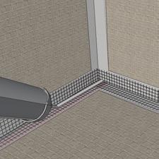 Ensure at least 1-2" of the drain opening at each end is masked to prevent joint sealant from entering the drain. 1. Use a circular saw set for 1/8" depth to make a cut through the cement surface on the top of the shower pan ½" in from the new edge.