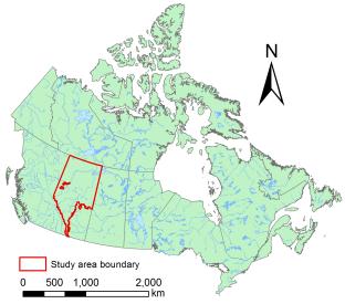 The northern half of the province is primarily covered by the Boreal forest with a small portion of the Canadian Shield in the northeast corner.