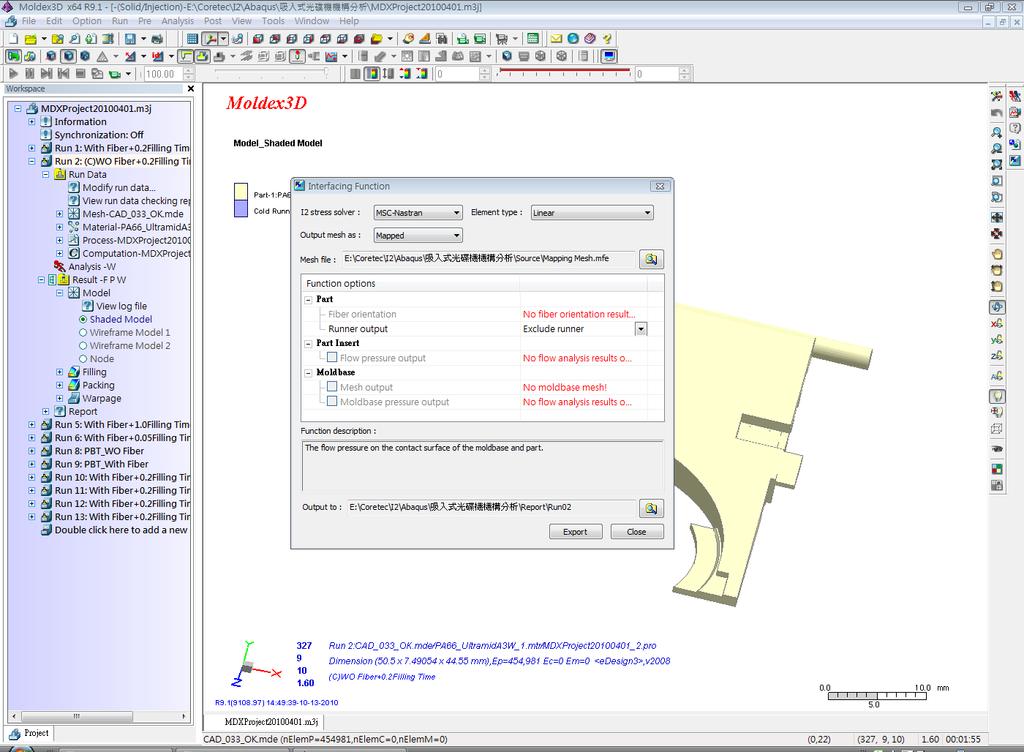 Moldex3D-FEA Interface-Interface to