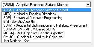 For example: Adaptive Response Surface Method (ARSM) Select