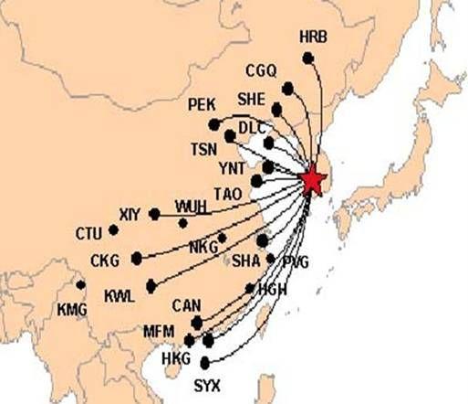 ICN as a consolidating point for air cargo China ICN Europe US Intra Asia Hub Rationale for Northeast Asia Consolidating Point Cargo flow to/from secondary regions in China will continue to grow at