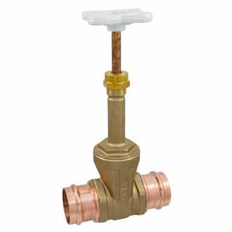 NIBCO Press System Lead-Free * Bronze Gate Valves Silicon Performance Bronze alloy screw-in bonnet rising stem conforms to MSS SP-139 solid wedge press ends leak detection NSF/ANSI-61-8 commercial