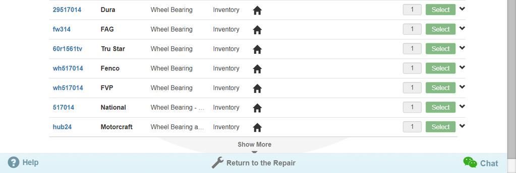 Auto parts One of the main element of the Repair is Auto Parts. Under the Auto Repair Cloud, more than 8 million spare parts are available for quick search.