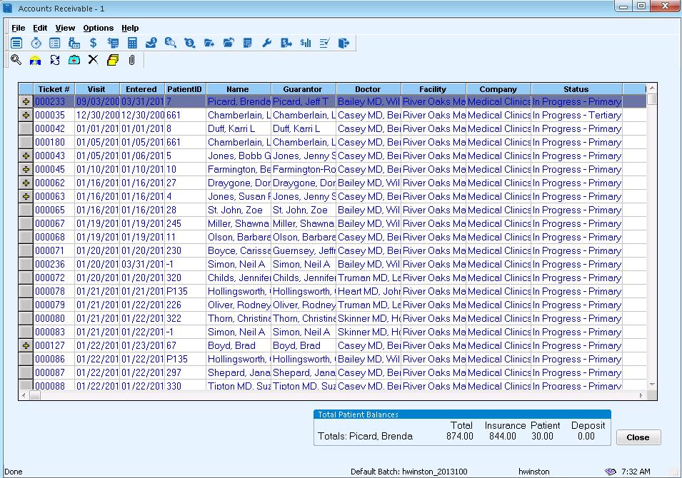 Working Accounts Receivable with the AR Module The Accounts Receivable spreadsheet is very similar to the Billing spreadsheet. The primary difference is the plus sign in the left column.