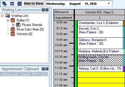 Rescheduling an Appointment Using the Clipboard To reschedule an appointment on the same day, simply click, hold and drag the appointment to the new