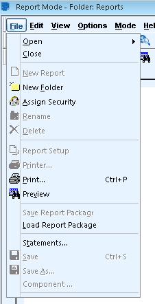 The second step is in the Reports module/file menu (2).