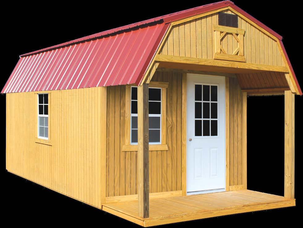 Garage SH WITH NAVAJO PAINT & BARN WHITE TRIM SIDE PORCH SH WITH T1-11 PRESSURE  ADD PRICE TO SAME SIZE UTILITY