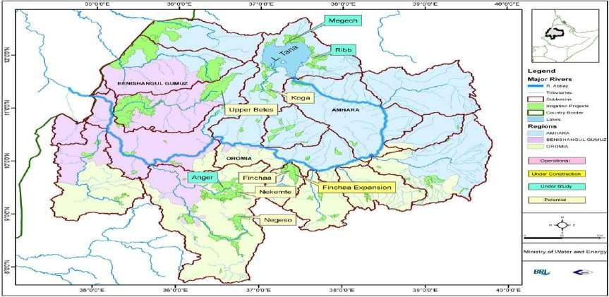 Abbay River is 3,947Mm 3 /yr. However, due to the operationalization of the Tana-Beles hydropower plant, about 70.