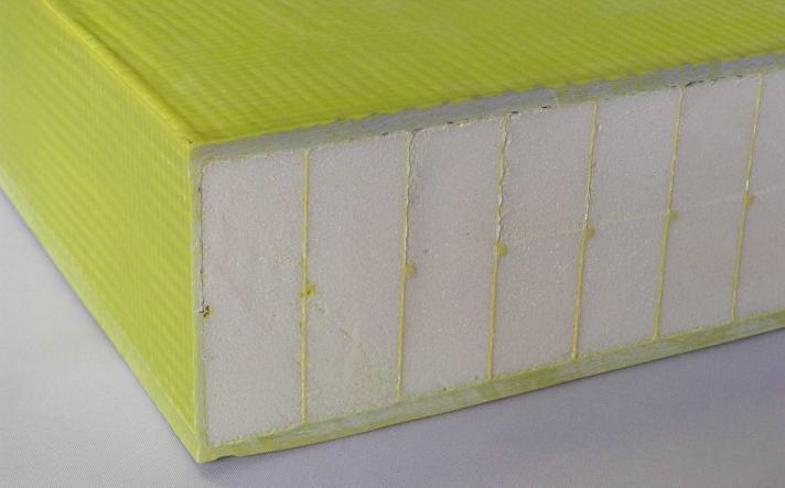 FRP Composite Sandwich Construction Consists of fiberglass facing skins on fiberglass webs in foam core Design flexibility (stiffness, strength, size)