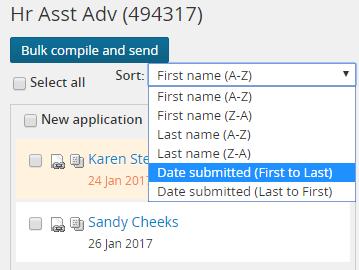 applied, will need to be reviewed and tiered by all search committee members. The date the applicant applied for the position is listed directly below their name in the tiering section.
