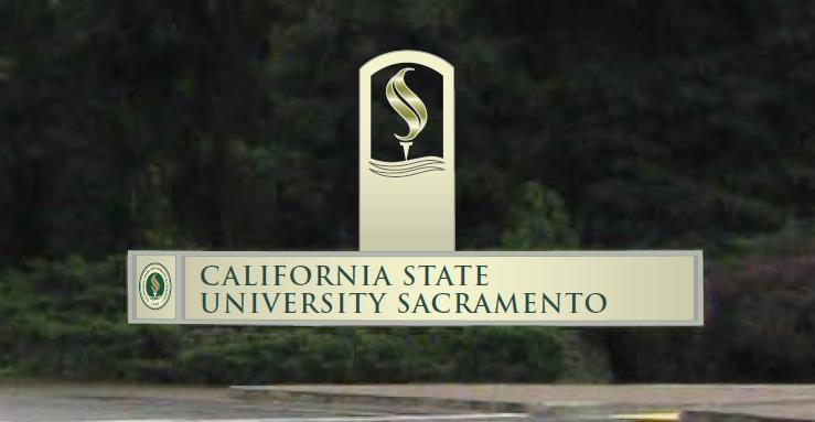 3.1 AESTHETICS Example 6: Iconic Campus Entry Sign The campus community prides itself on the beauty of the Sacramento State campus, its canopy of mature trees and its designation as a Tree Campus USA