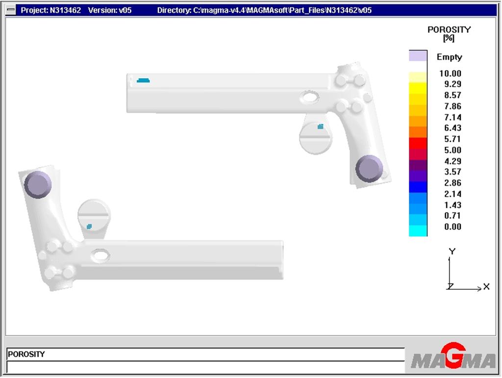 Solidification Simulation A solidification simulation is running the casting geometry with feeders.