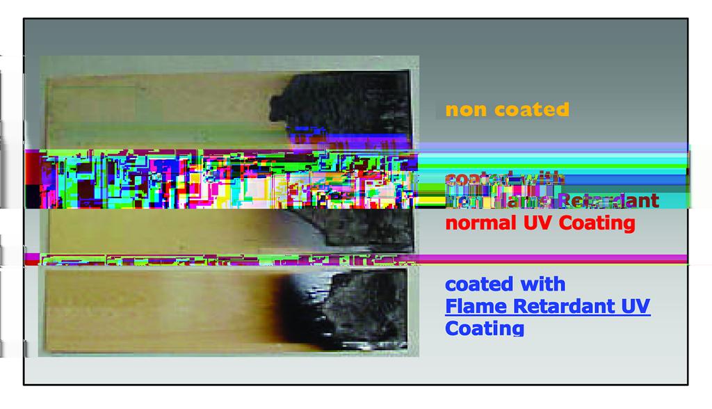 Figure 3: Comparison of MDF beach veneer non coated, coated with