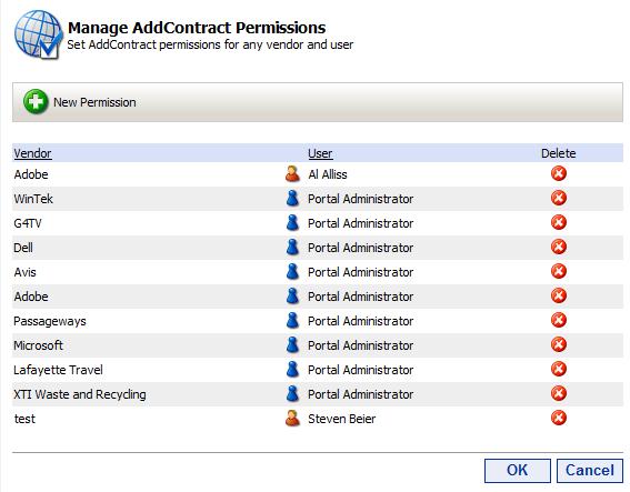C. Managing Users/Roles for a Specific Permission 1. Click Module Tools; 2. Click Vendor Management; 3. Click Manage Permissions; 4. Choose Manage Users/Roles for a Specific Permission; 5.