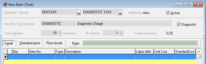 Creating As-Task Pricing for Part and Miscellaneous Items. As-task pricing allows you to turn a Part Item in to a Task Item at the time it is entered on an invoice.