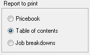 Printing a Table of Contents To print a table of contents to a category of the PriceBook you have printed or a product guide, you must FIRST print the PriceBook or product guide. 1.
